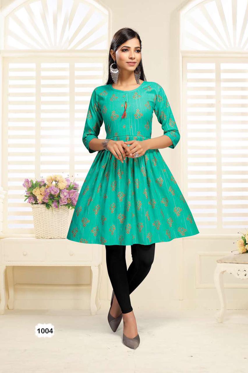 Beauty Queen Simran 2 Fancy Casual Wear Rayon Printed Anarkali Kurti Collection